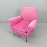GIGI RADICE FOR MINOTTI - a mid-century lounge chair on shaped brass legs