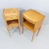 A matched pair of French walnut pot cupboards. Largest 67x70x29cm.