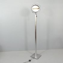 An Art Deco design adjustable globe floor standing lamp in the manner of Jean Damon. H - 190cm.