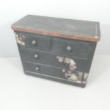 A Victorian painted mahogany chest of two short and two long drawers. 99x80x45cm.