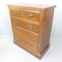 A late Victorian walnut chest of two short and three long drawers. 92x106x49cm.