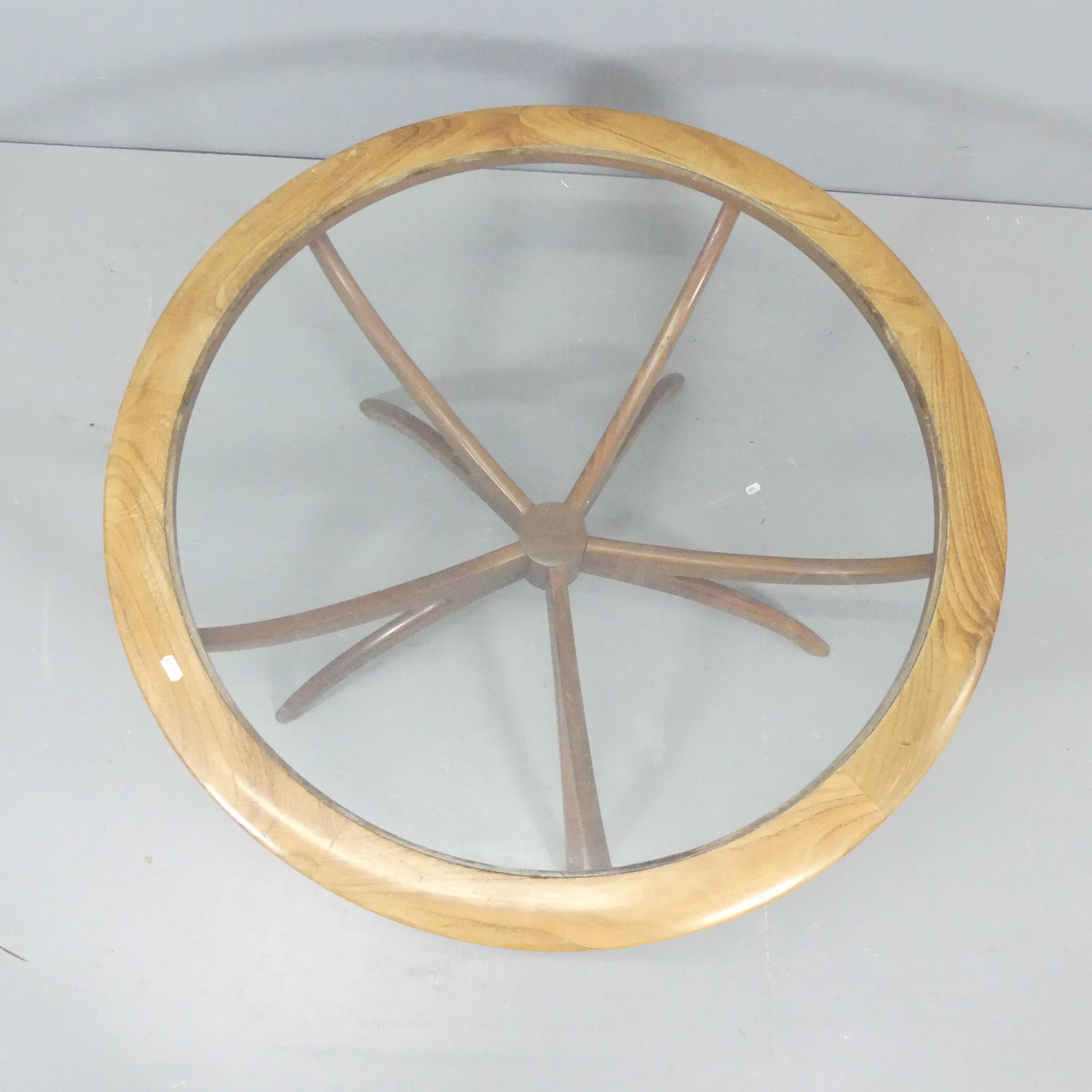 G-PLAN - A mid-century Astro Spider circular coffee table, with inset glass top and teak frame. - Image 2 of 3