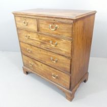 A 19th century mahogany chest of two short and three long drawers, with brass pulls and bracket