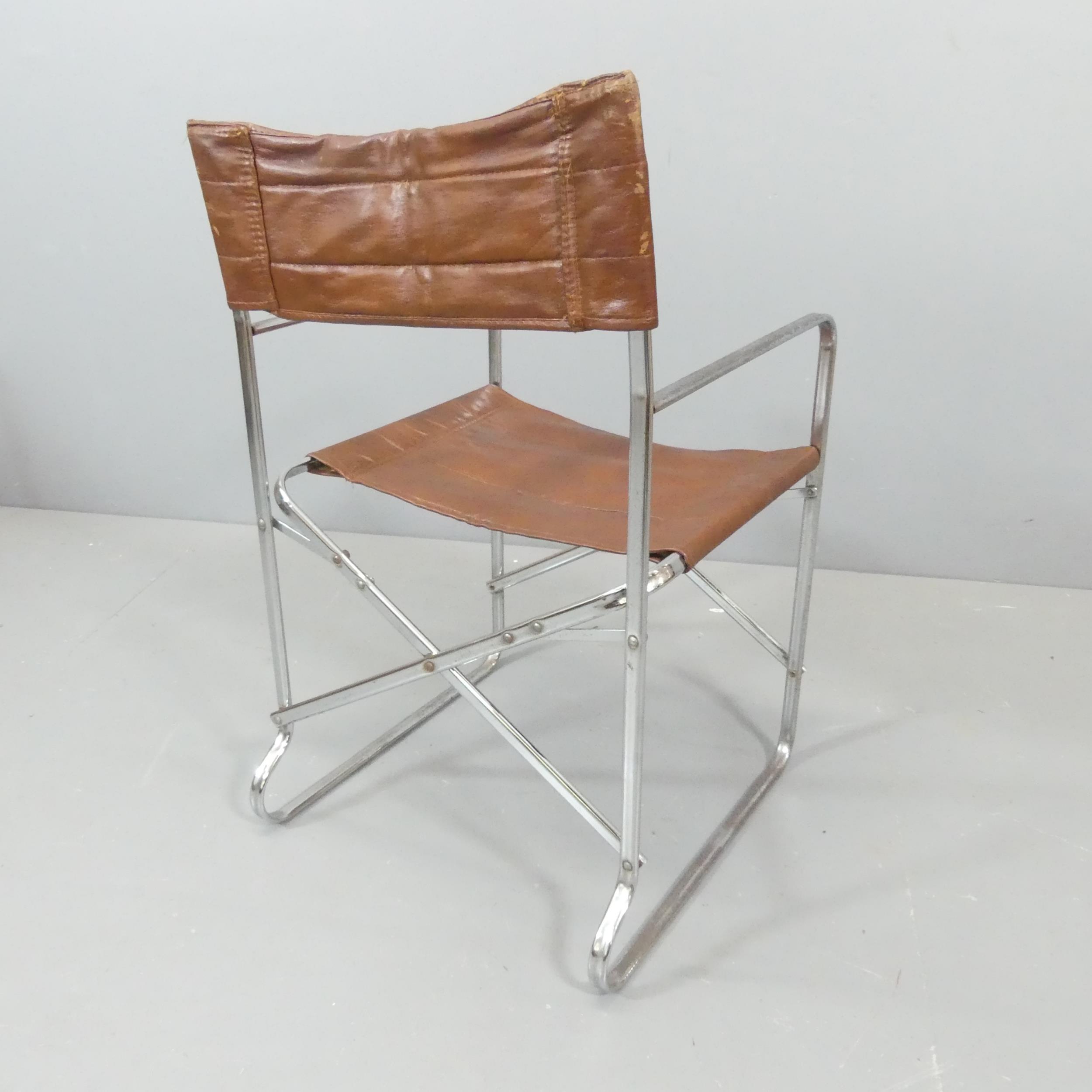 A mid-century design folding armchair in the manner of Gae Aulenti. - Image 2 of 2