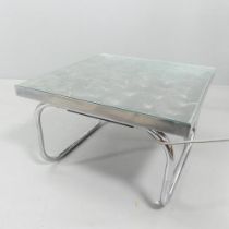 RANK PRECISION INDUSTRIES - A 1970s fibre-optic low square coffee table, the glass top set with
