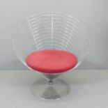 FRITZ HANSEN - A wire cone chair, designed by Verner Panton, with maker's label dated 1992.
