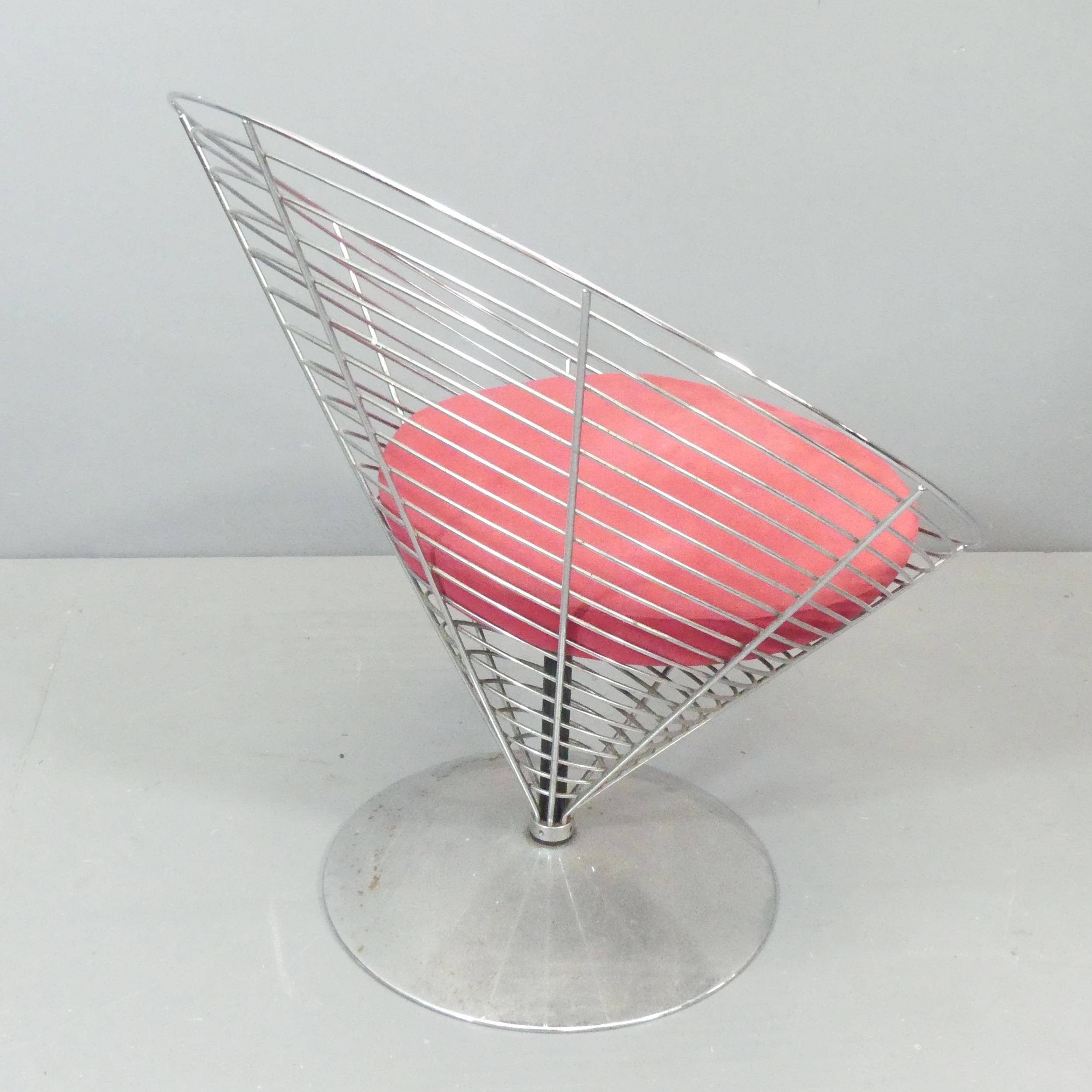 FRITZ HANSEN - A wire cone chair, designed by Verner Panton, with maker's label dated 1992. - Image 2 of 3