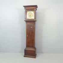 WILLIAM KEMP, LEWIS - A late 19th century oak cased 30 hour ongcase clock, with 11" square brass