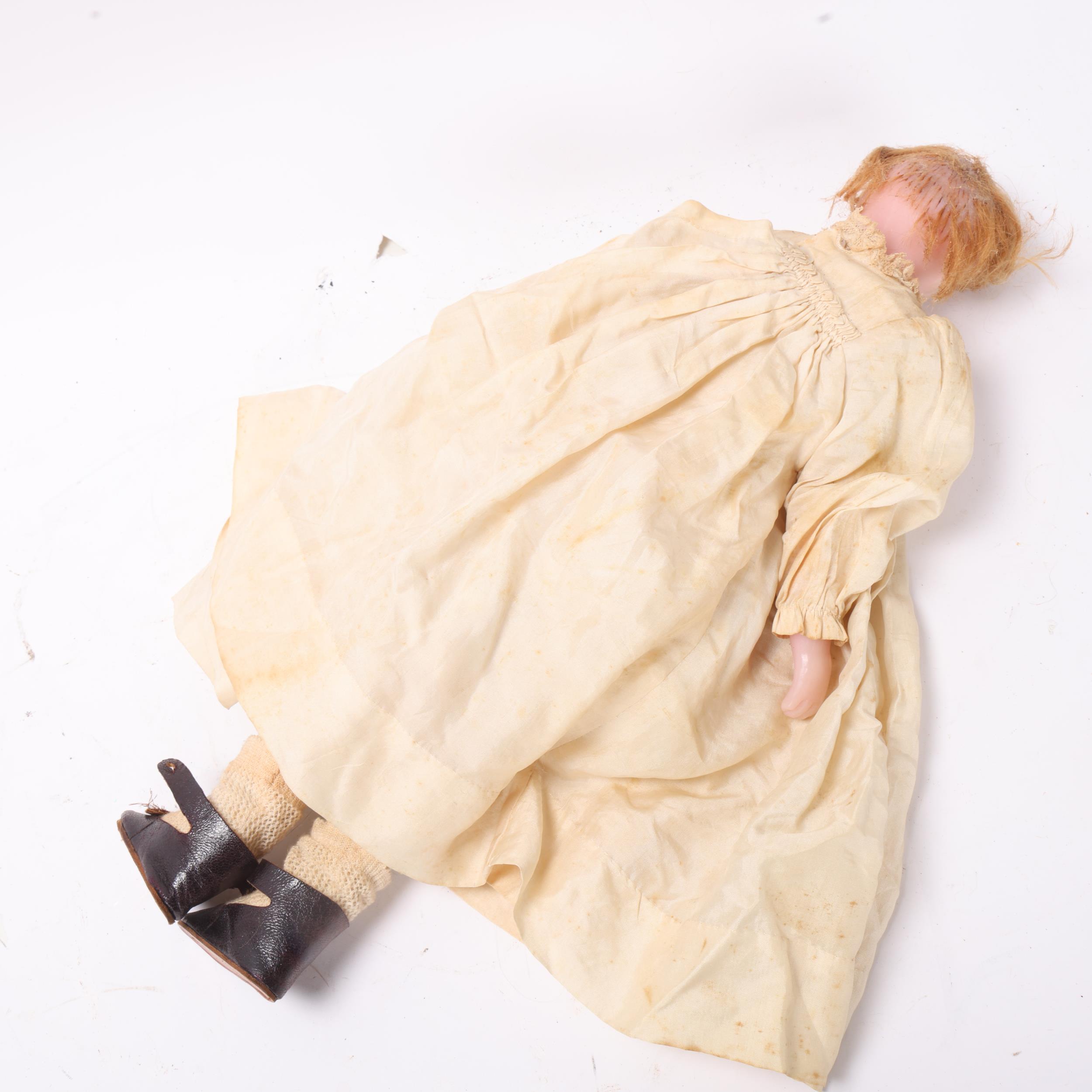Victorian wax doll with wax limbs and original clothes, length 39cm - Image 3 of 3