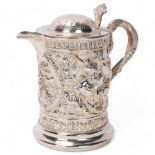 CANADIAN MILITARY INTEREST - 19th century electroplate lidded trophy, decorated with relief