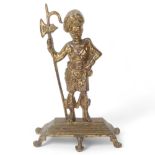 Victorian gilt-brass doorstop in the form of a Scot's Guard, height 33cm Good condition, rear feet