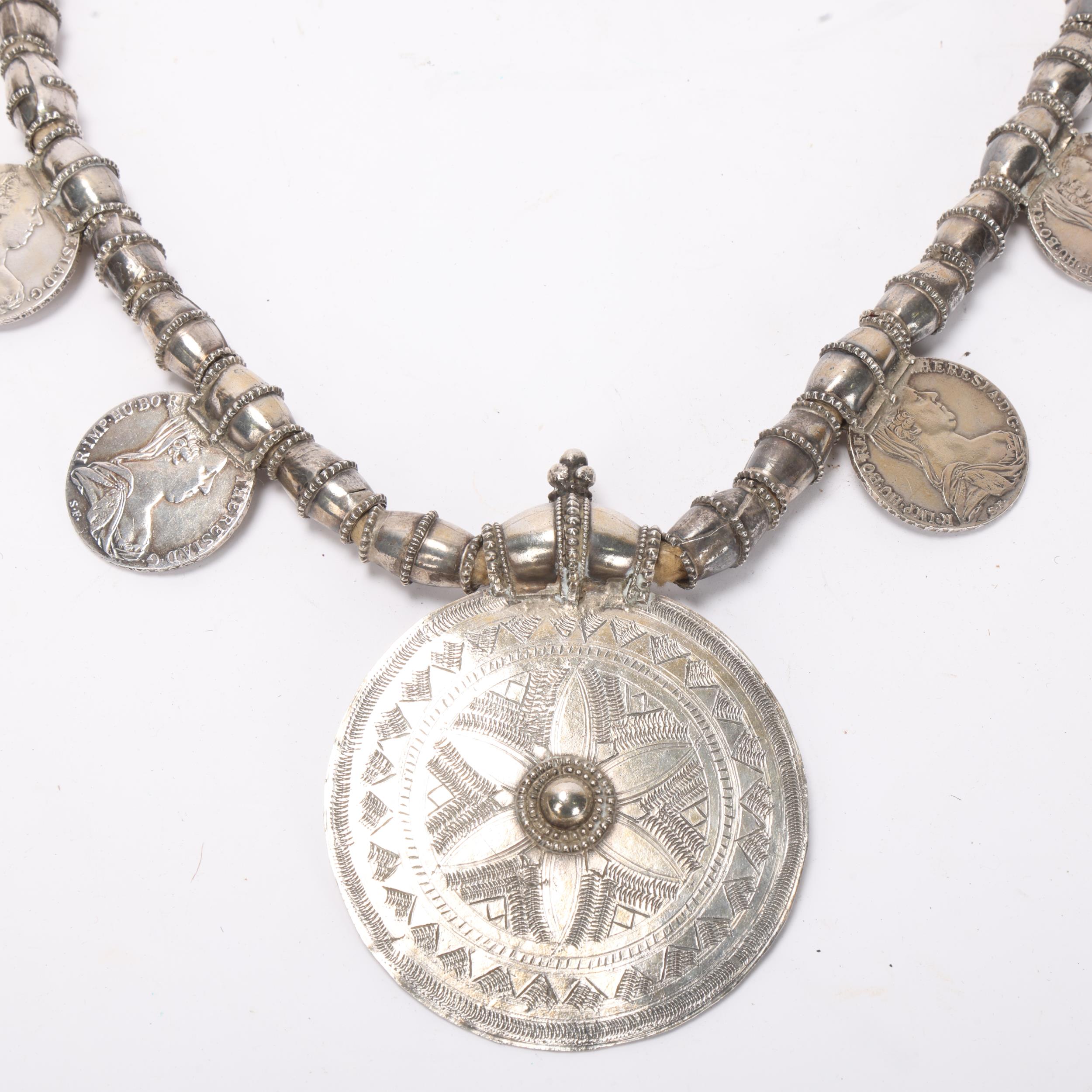 A North African coin set necklace, gross weight 14oz - Image 2 of 3