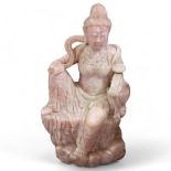 A massive Chinese rose quartz figure of Guan Yin, height 71cm Good condition, no damage or