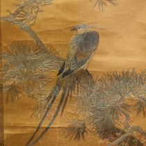 A Chinese silk embroidered scroll