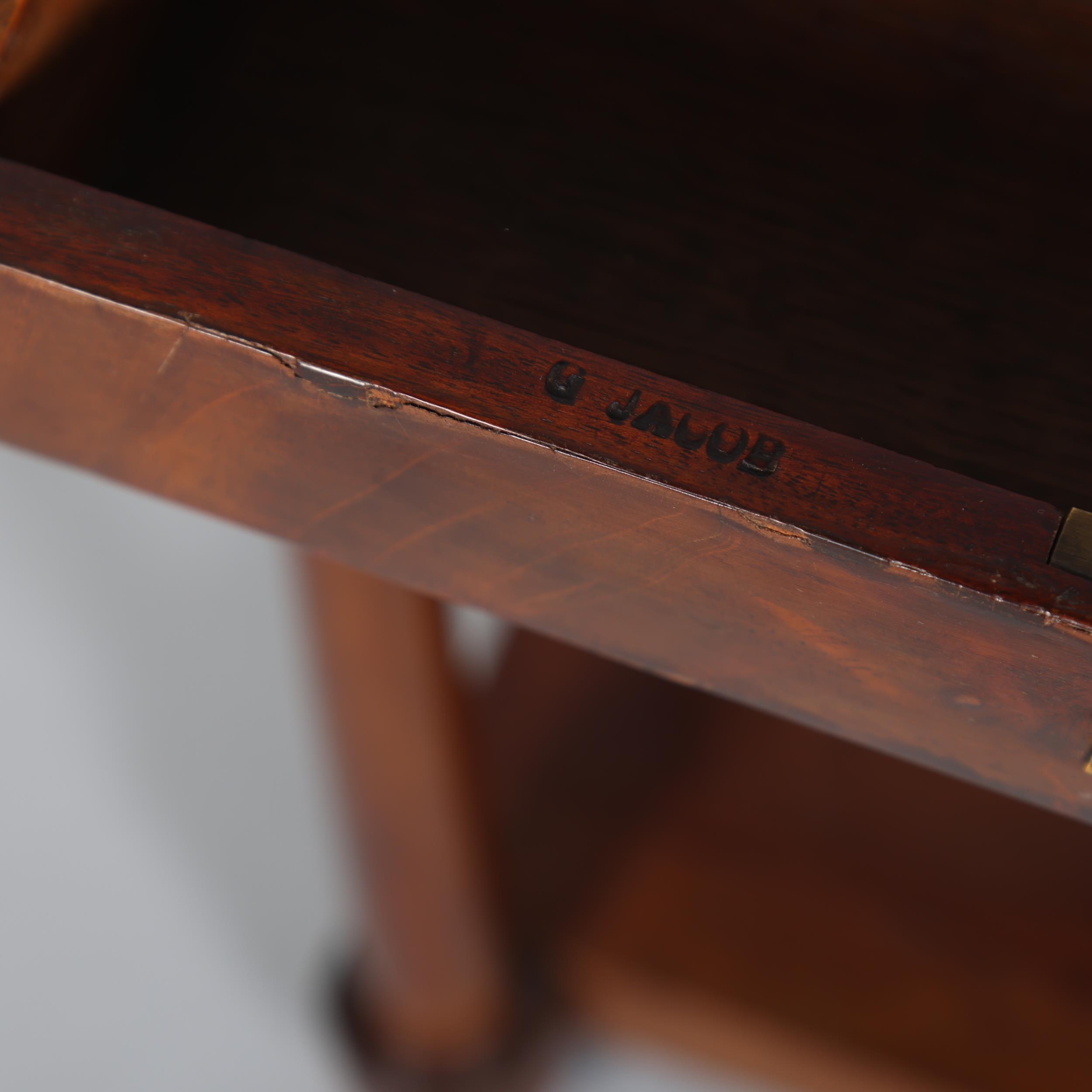 Georges Jacob of Paris, French Empire mahogany 3-drawer side table, circa 1800 - 1810, with black - Image 2 of 4