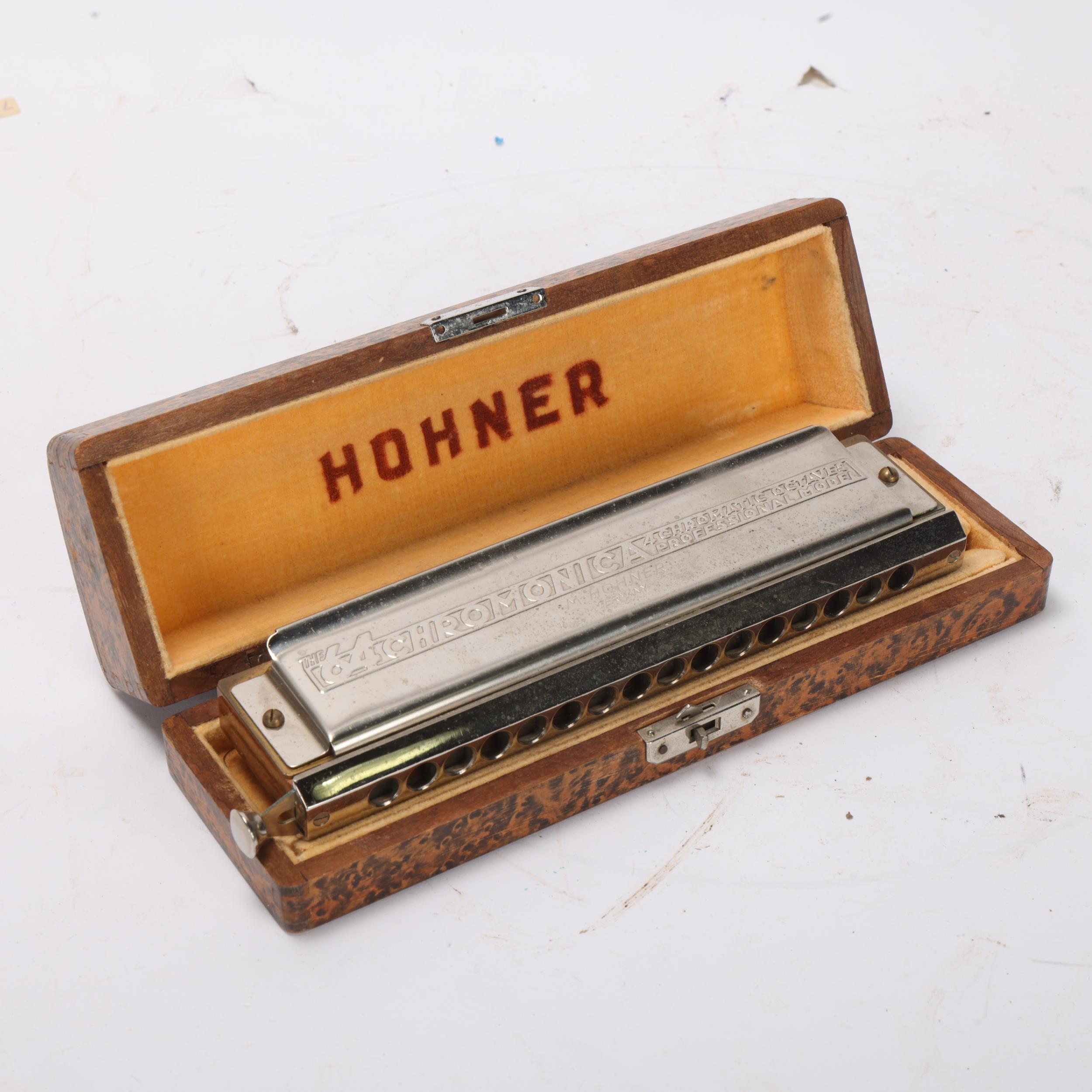 A Hohner 64 Chromonica harmonica, cased - Image 3 of 3