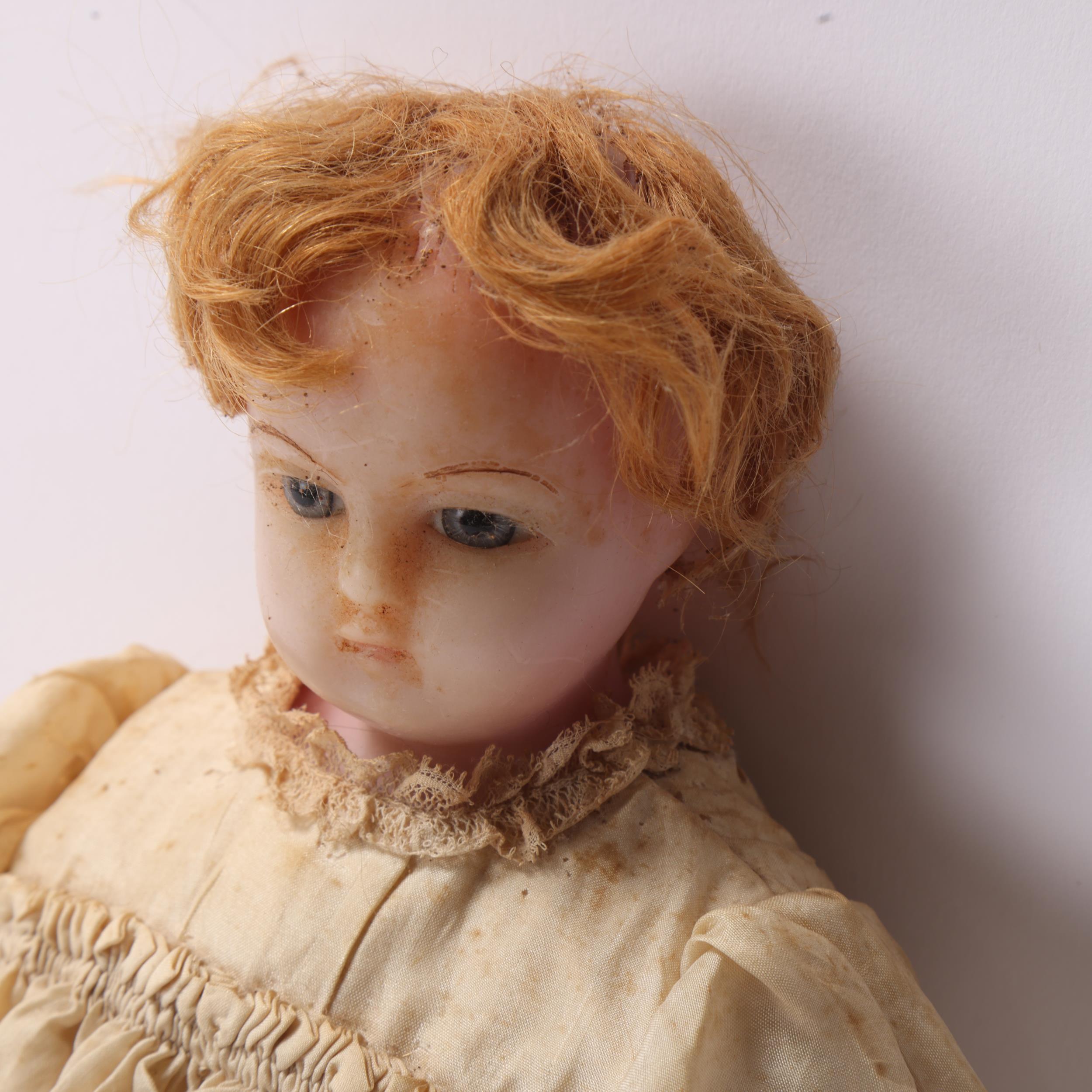 Victorian wax doll with wax limbs and original clothes, length 39cm - Image 2 of 3