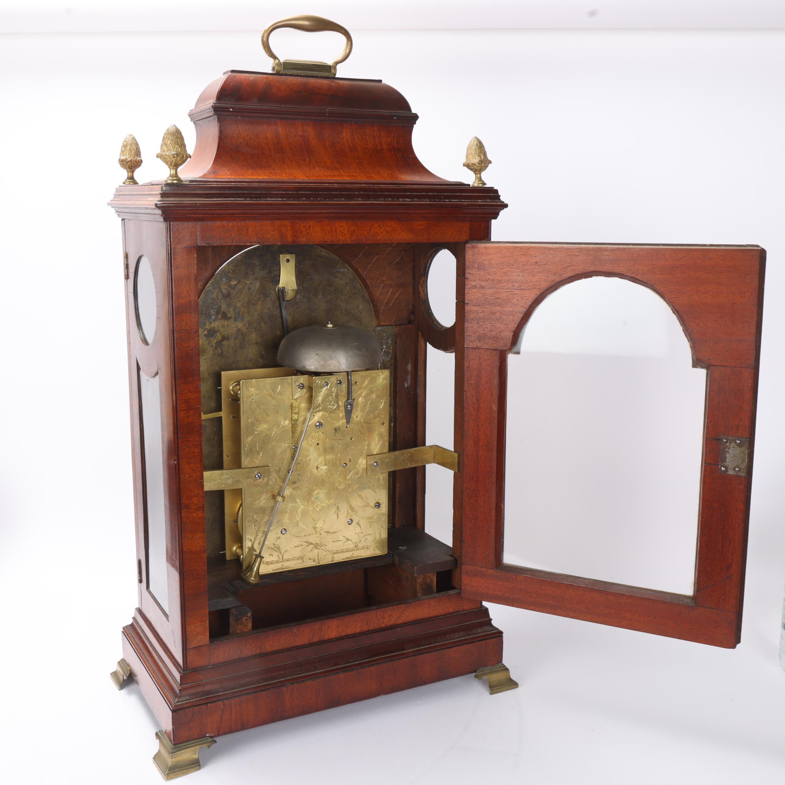 A 19th century mahogany-cased 8-day bracket clock, by Peter Amyot of Norwich, the caddy top case - Image 2 of 3