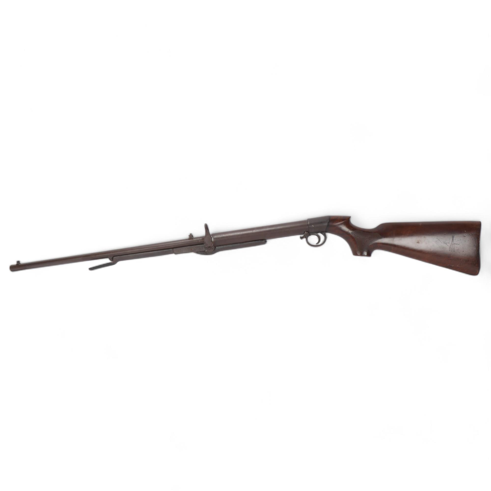 BSA .177 Improved Model D under-lever air rifle with chequered semi-pistol grip and adjustable