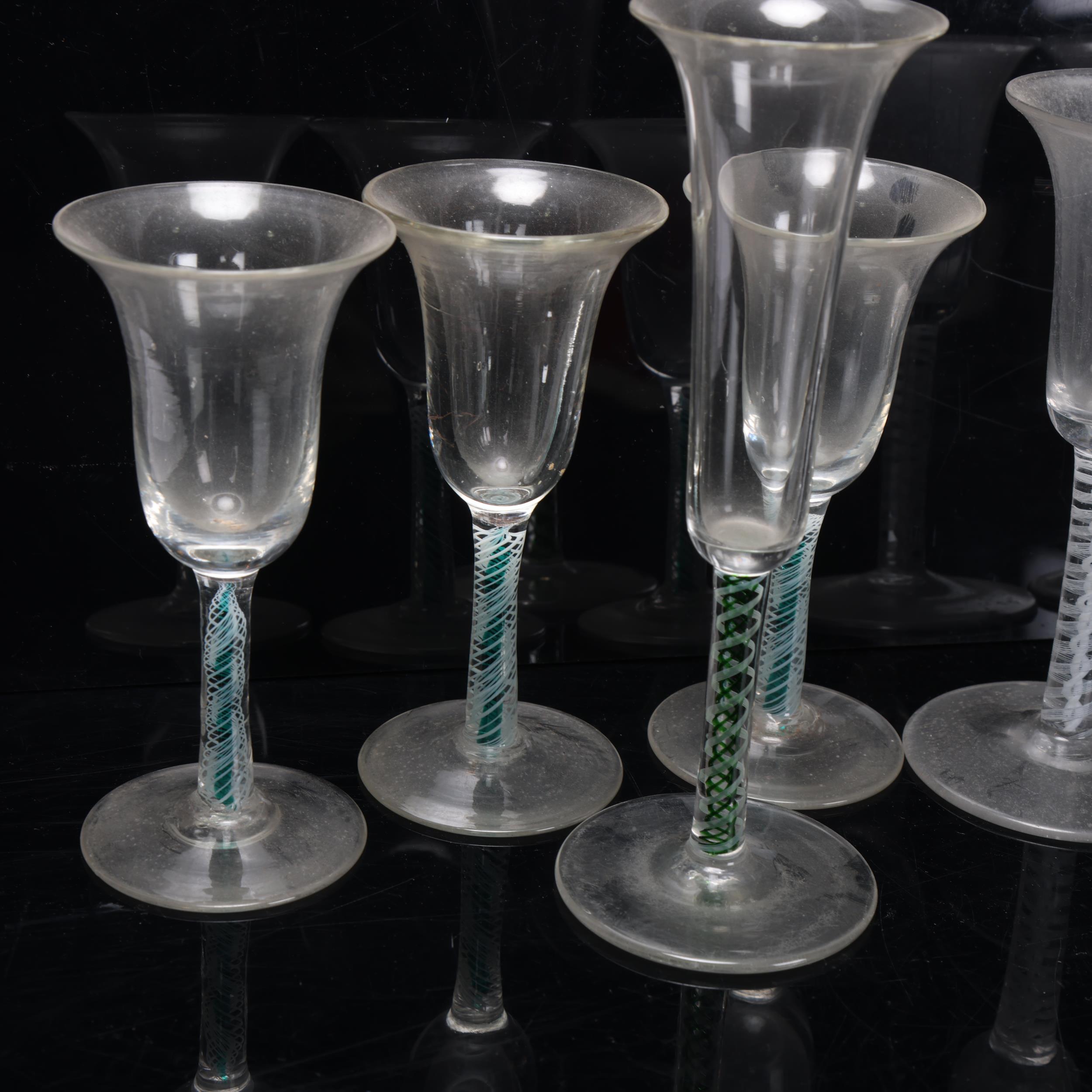 A collection of 18th and 19th century cordial glasses, including several with multi-colour twist - Image 3 of 3