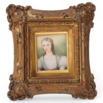 Helen Baillie, miniature portrait of Caroline Coddington aged 12 years 1828, watercolour on ivory,