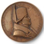 Bronze relief medallion commemorating 3rd Anniversary of the Revolution of July 1850, diameter