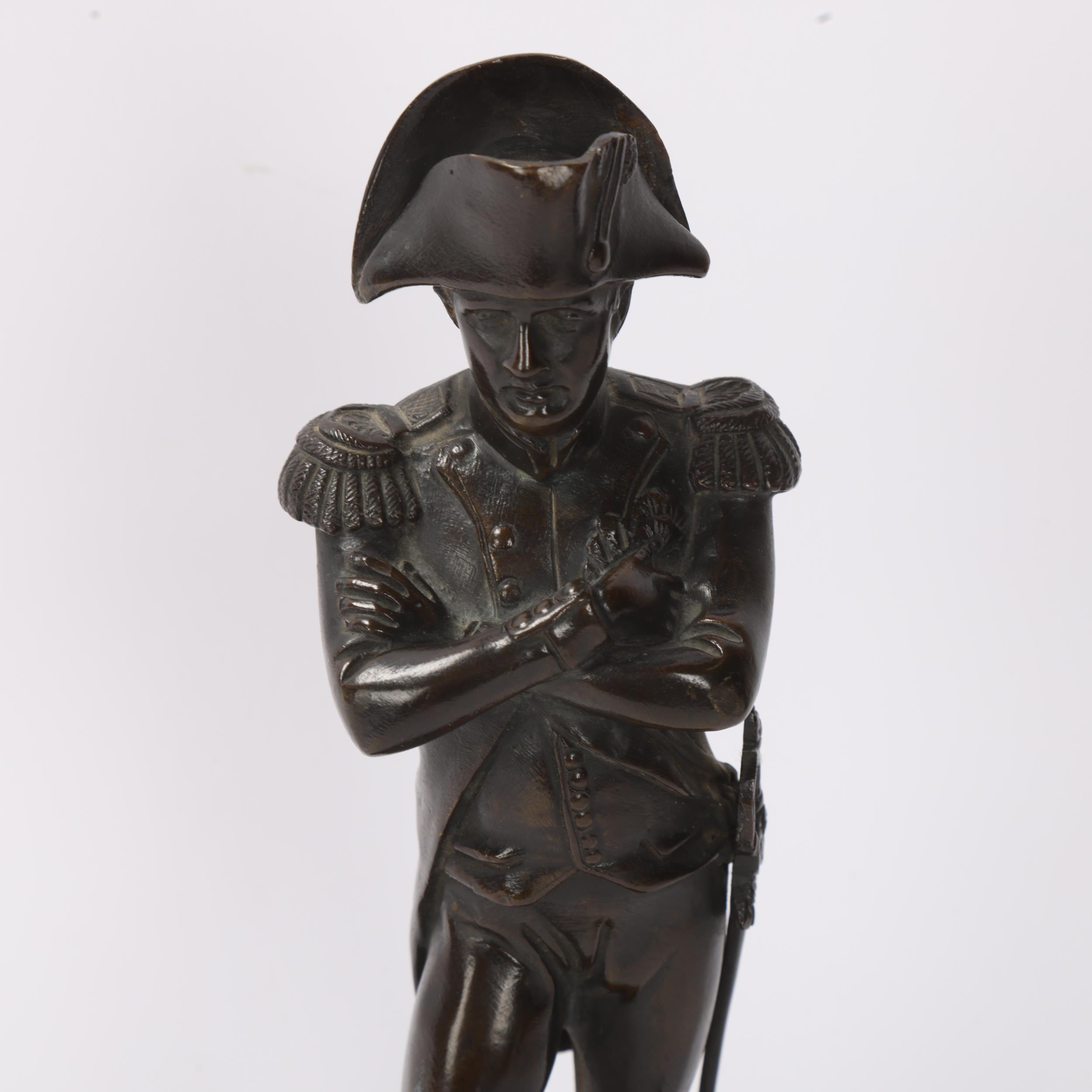 Napoleon Bonaparte, 19th century bronze sculpture, unsigned with indistinct foundry marks under - Image 3 of 3
