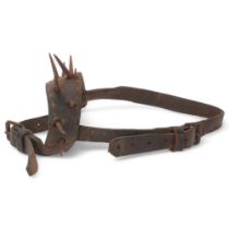 A spiked leather dog collar, 18th or 19th century, see Leeds Castle Collection booklet no. 7