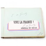 Charles de Gaulle (1890 - 1970), original autograph dated July 22nd 1942, in leather autograph