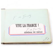 Charles de Gaulle (1890 - 1970), original autograph dated July 22nd 1942, in leather autograph