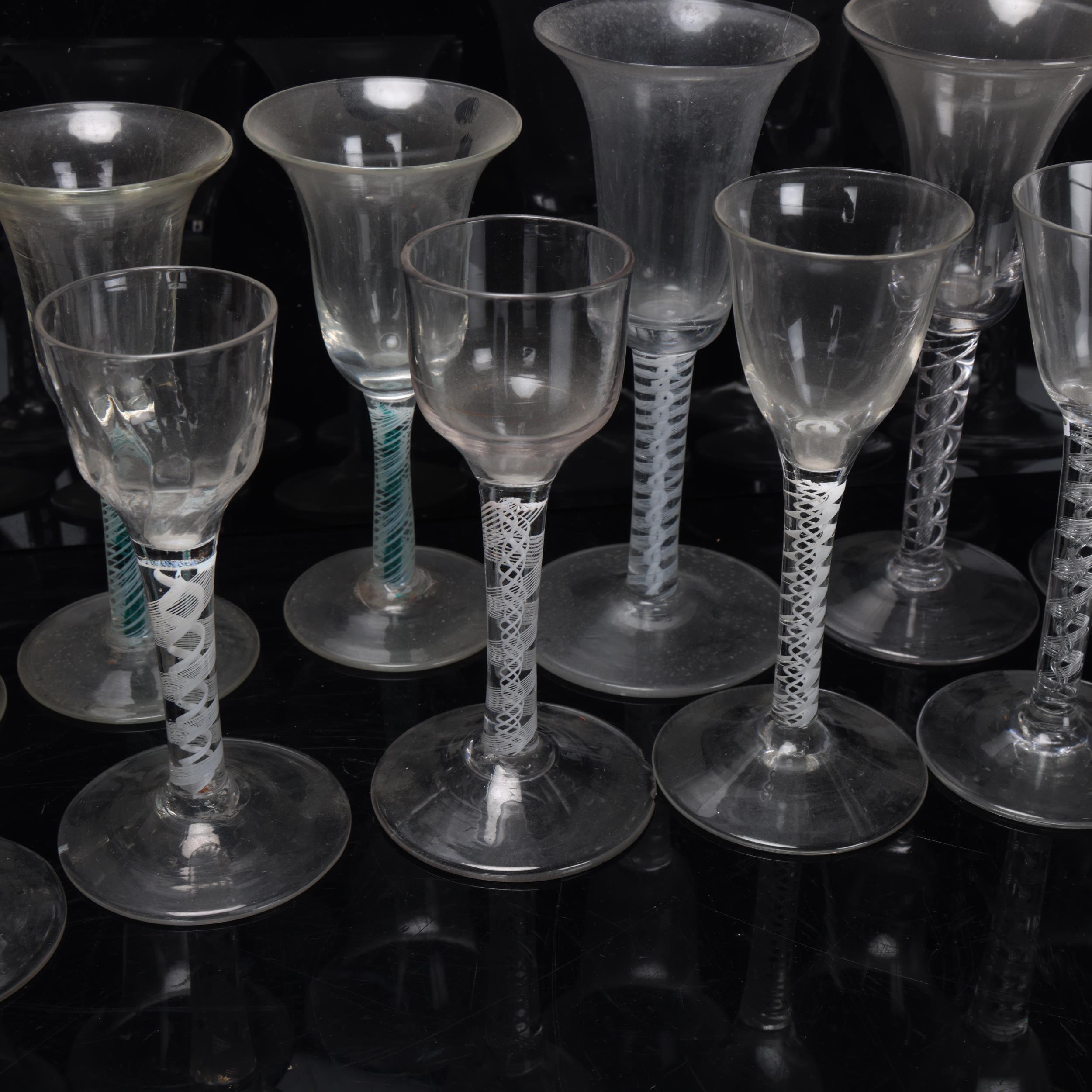 A collection of 18th and 19th century cordial glasses, including several with multi-colour twist - Image 2 of 3