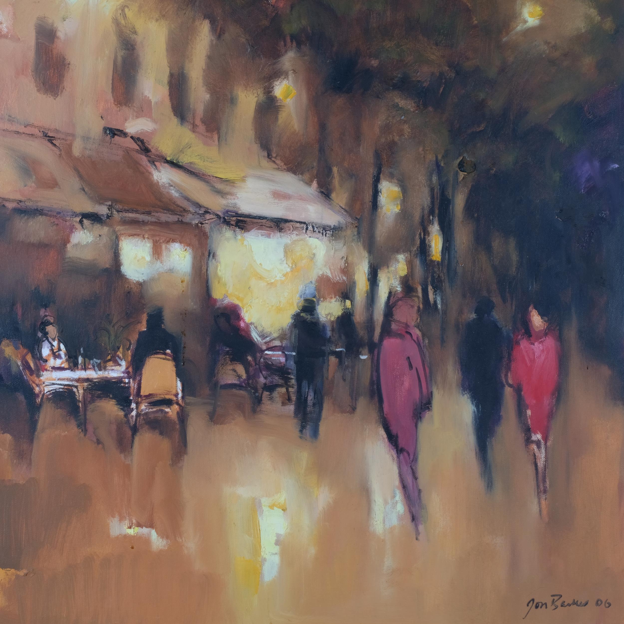 Jon Barker (born 1950), Continental street scene, oil on board, signed and dated 2006, framed and - Image 2 of 4