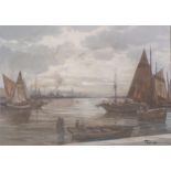 Provini, harbour scene Venice, oil on canvas, signed, 51cm x 71cm, framed No canvas damage, some