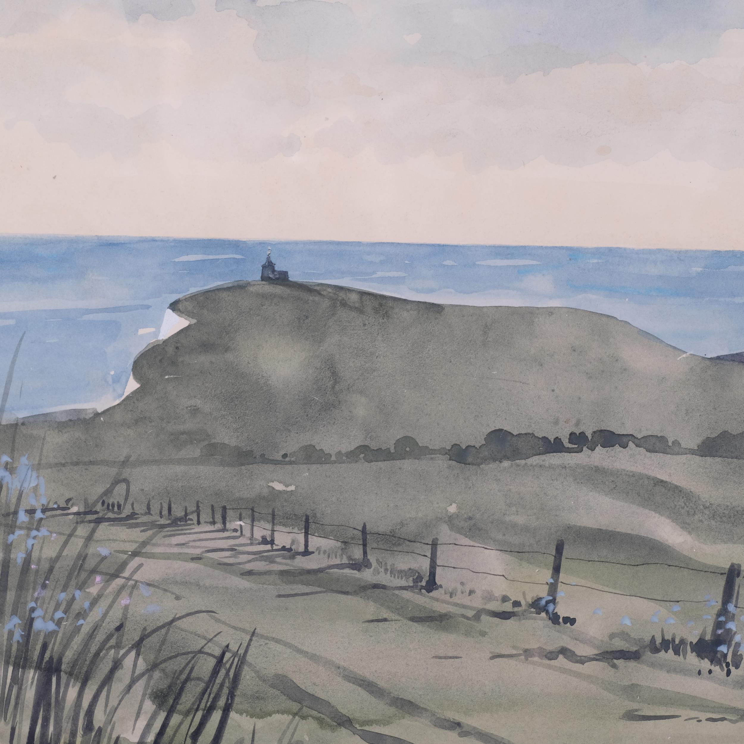 Robert Tavener, Beachy Head Sussex, watercolour, artist' label verso, 28cm x 39cm, framed Image in - Bild 3 aus 4