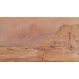 Hastings beach 1831, watercolour, unsigned, 13cm x 21cm, framed Woodworm holes and discolouration