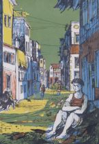John Minton (1917-1957), lithograph in colours on wove paper, Corsican Boy, 21.5cm x 14.5cm,