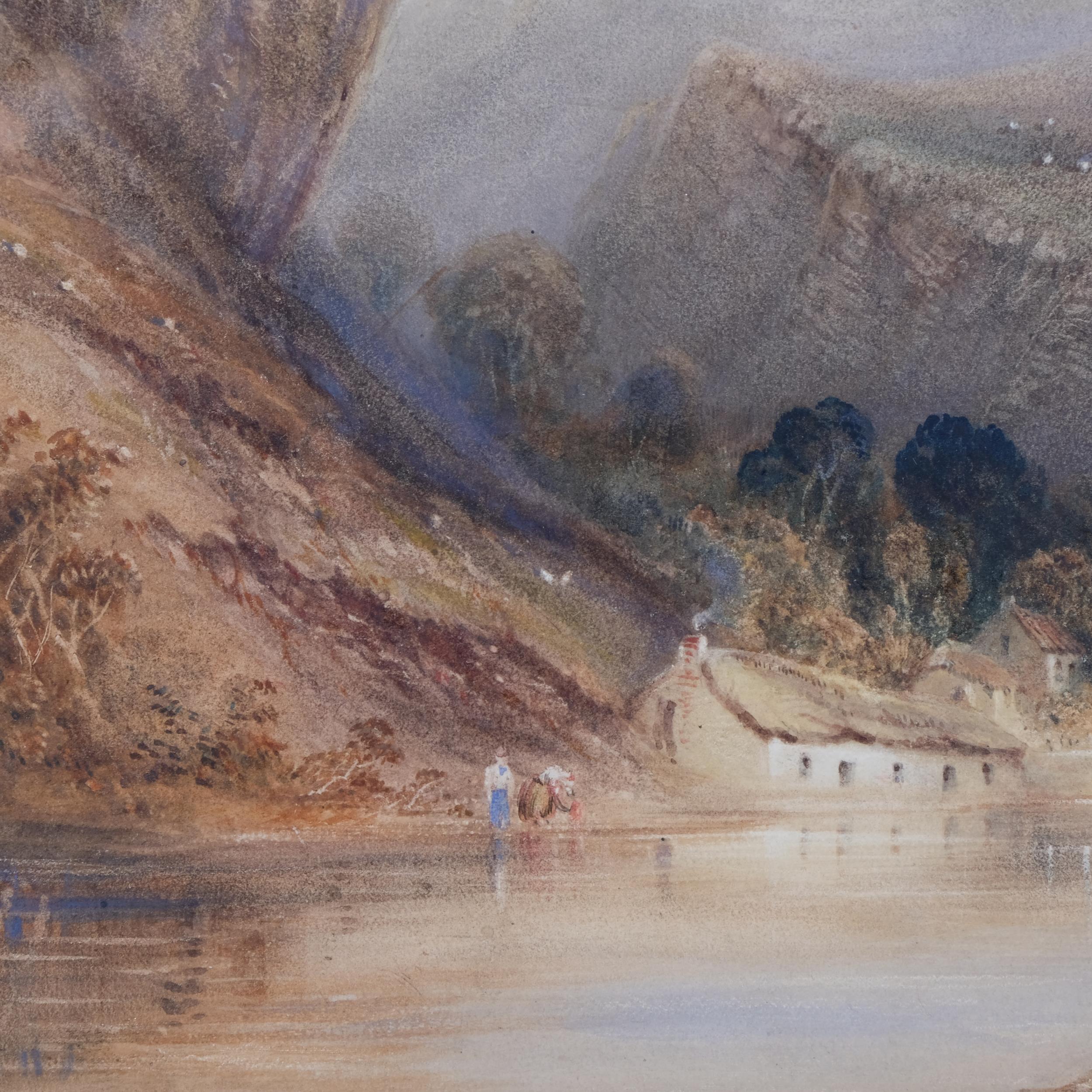 Mountain river scene, 19th century watercolour, unsigned, 31cm x 41cm, framed Good condition, no - Bild 3 aus 4