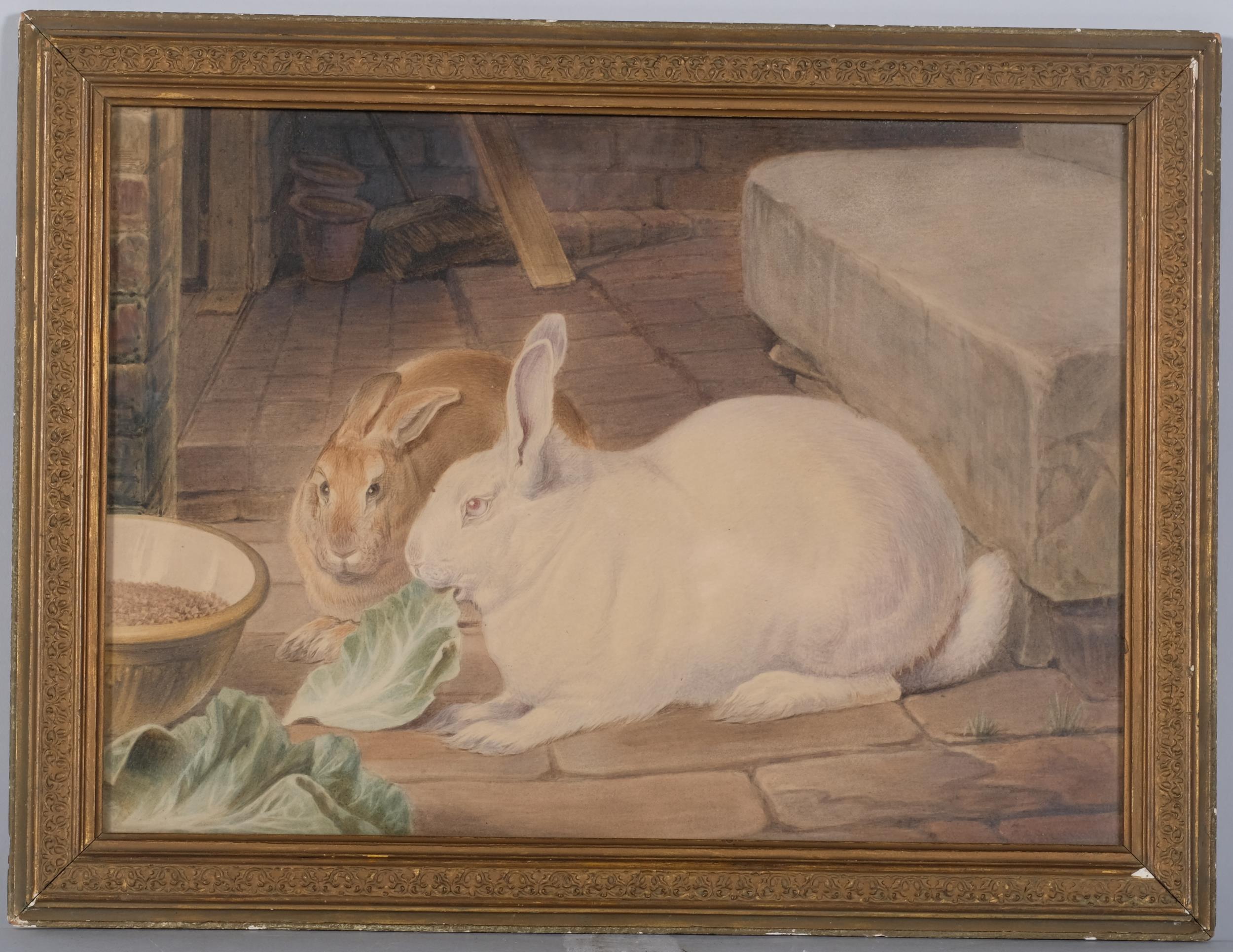 Edward Grinston, A Boy's Pets, watercolour, late 19th/early 20th century, unsigned with Exhibition - Image 2 of 4