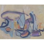 Lotte Wolf-Koch (1909 - 1977), abstract composition, oil on canvas, signed, 38cm x 48cm, framed