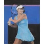 Jennifer Lipman (1935 - 2022), Anna Ivanovic, coloured pastels, signed, 48cm x 38cm, framed Good