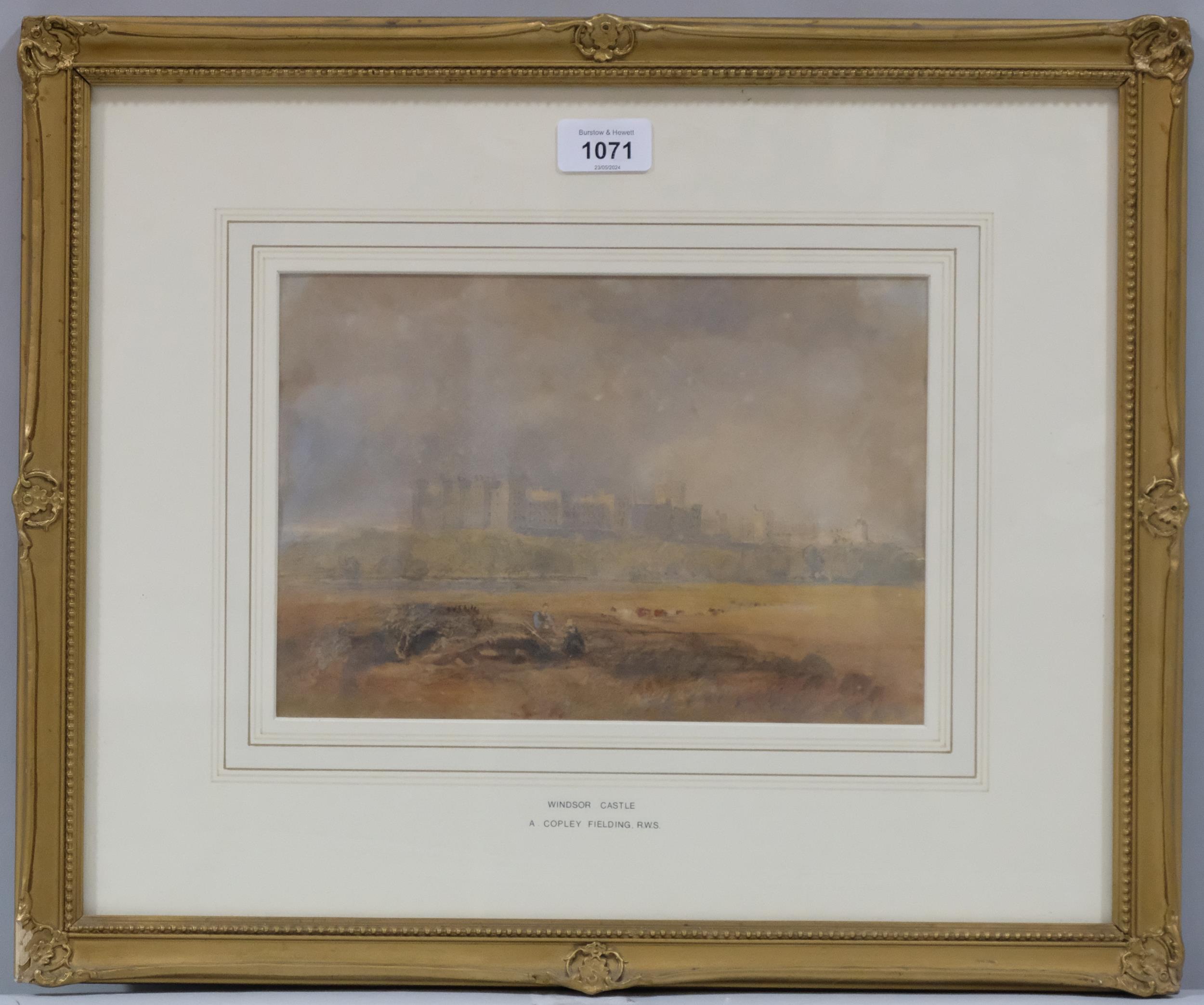 Anthony Copley-Fielding (1787 - 1855), Windsor Castle, watercolour, 18cm x 26cm, framed General