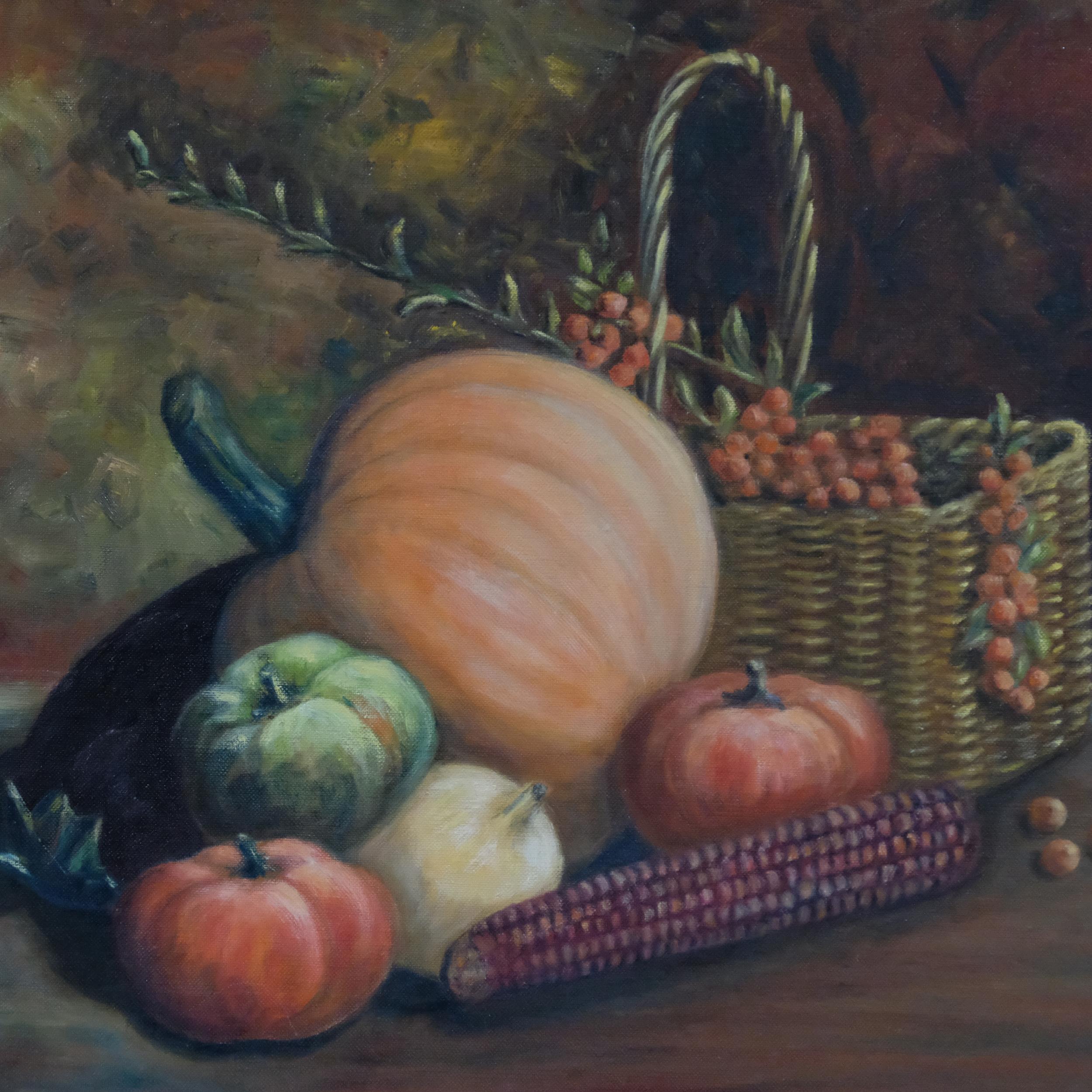 Albertina Vidone, still life, oil on board, signed, 40cm x 50cm, framed Good condition - Bild 2 aus 4