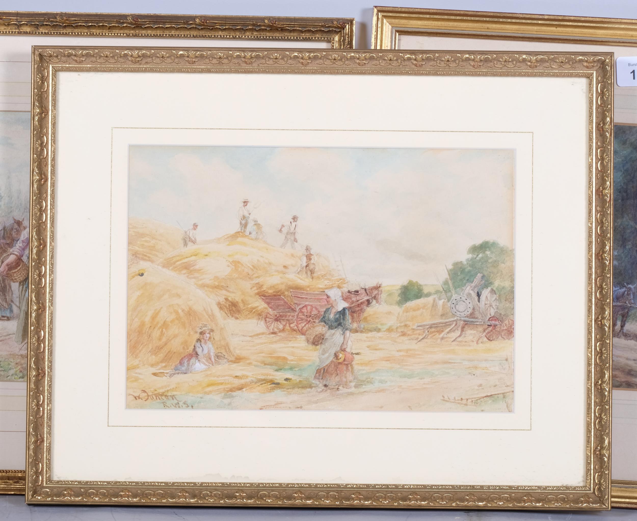 Walter Duncan, 3 rural scenes, watercolours, all signed, 18cm x 27cm, framed (3) - Bild 3 aus 4
