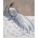 Hans Frank (1884 - 1948), pheasant, colour woodcut print, signed in pencil, dated '08, image 19cm