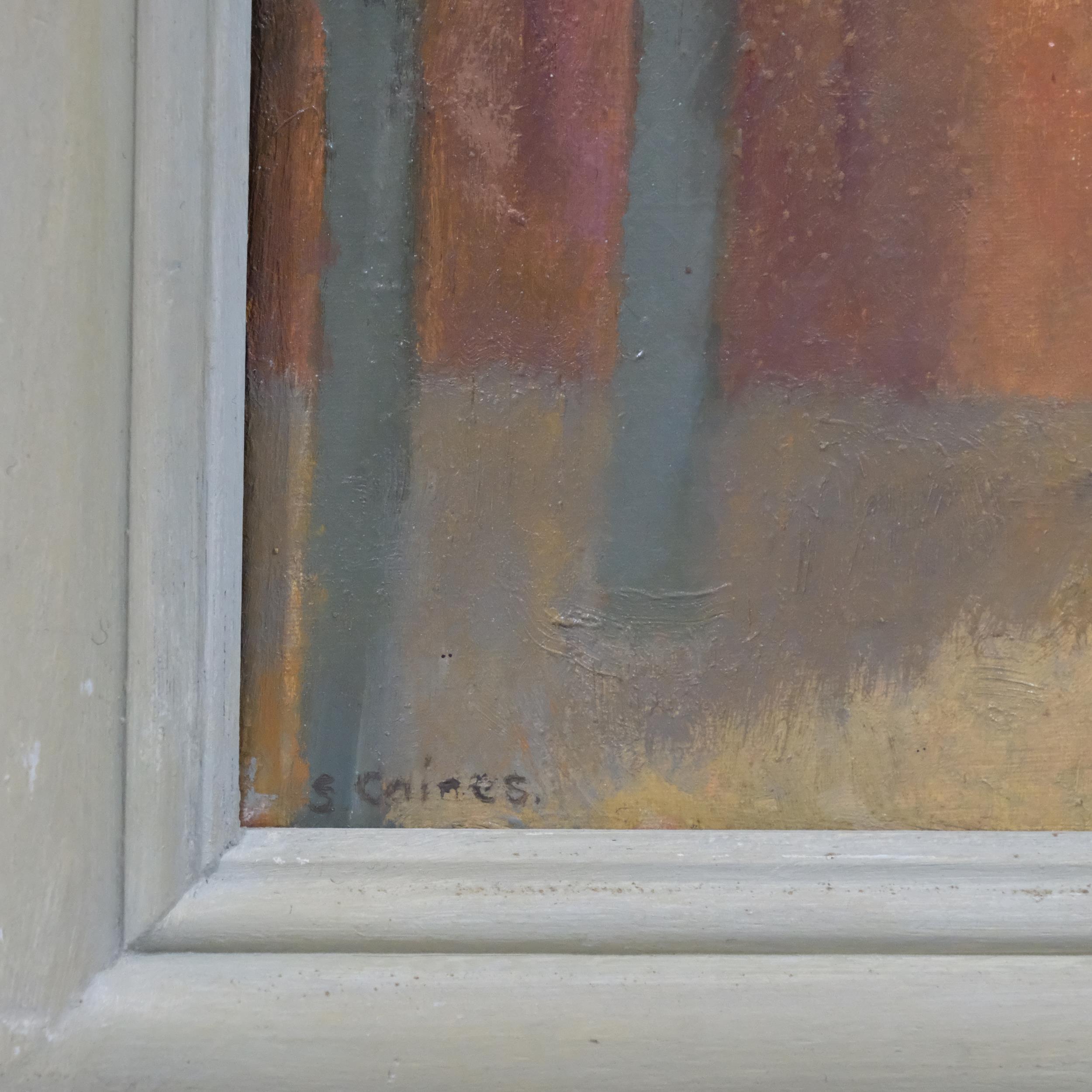 Susan Caines (born 1935), The Red House, oil on canvas, signed, 24cm x 30cm, framed Good original - Bild 3 aus 4
