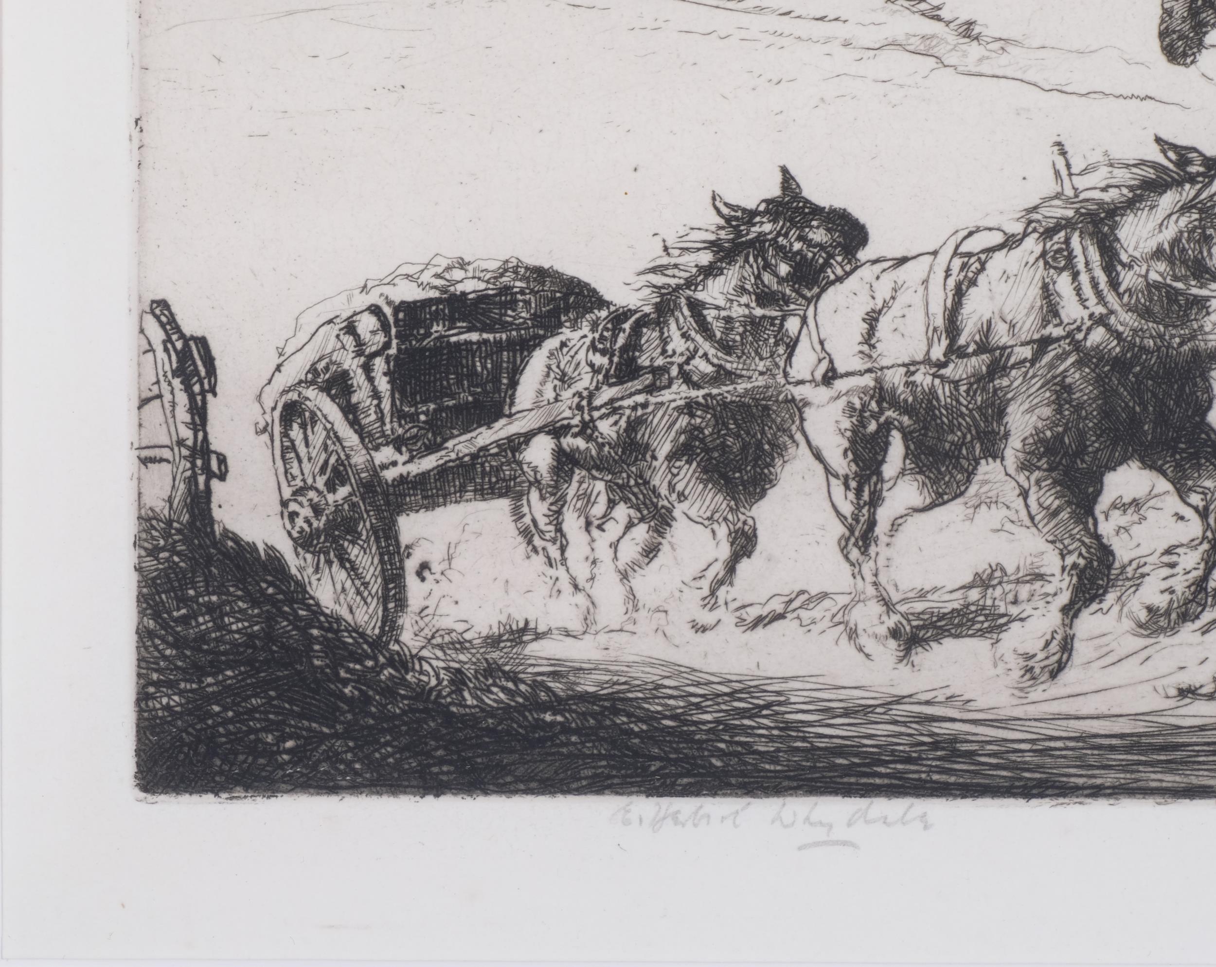 Ernest Herbert Whydale (1886 - 1952), the road from the pit, etching, signed in pencil, plate 24cm x - Image 3 of 4