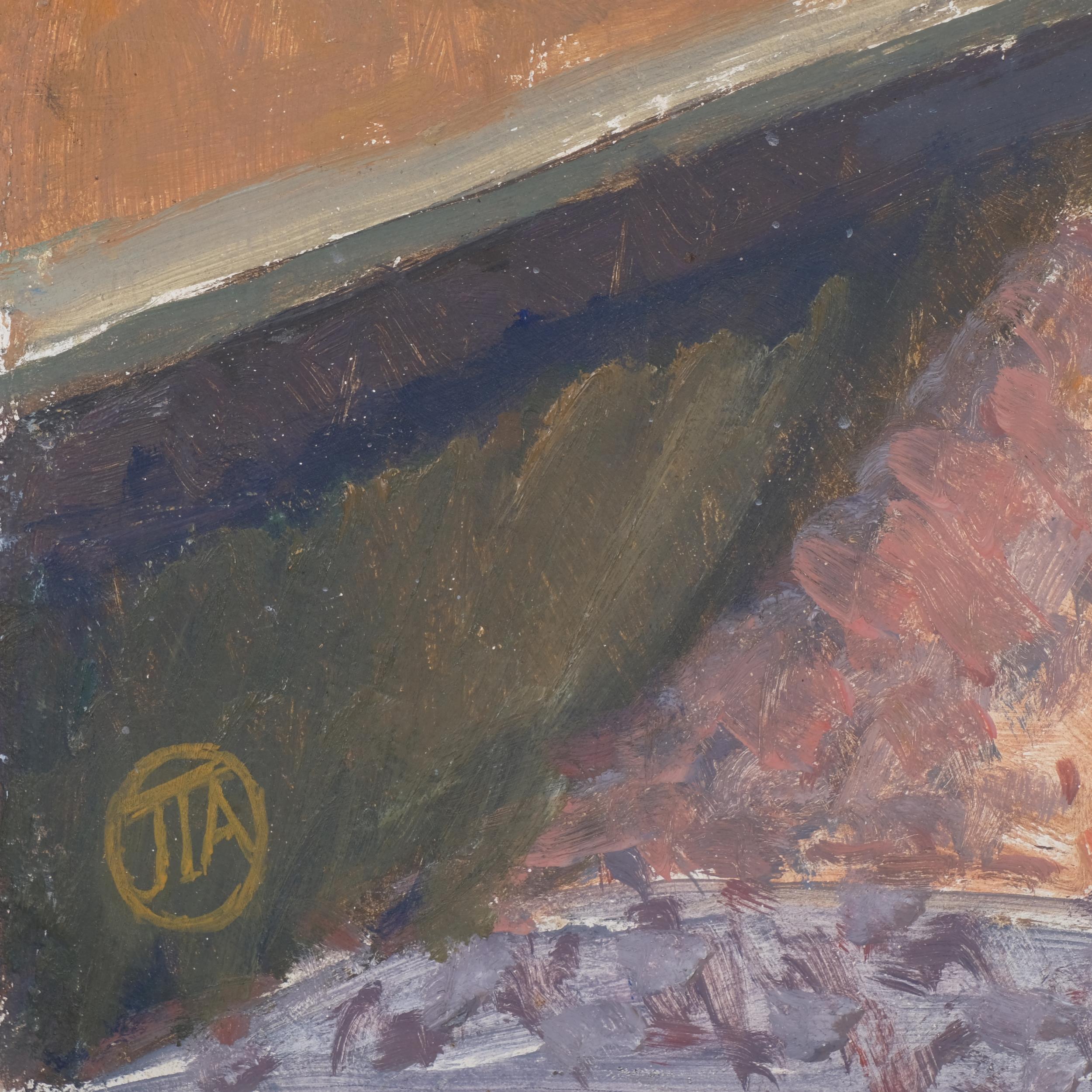 James T A Osborne, stormy weather Aldeburgh, oil on board, circa 1960, signed with monogram, - Image 3 of 4