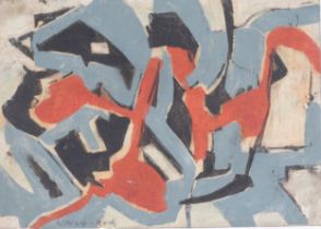 Lotte Wolf-Koch (1909 - 1977), abstract composition, watercolour, signed, 21cm x 29cm, unframed