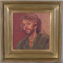 Portrait of a man, mid-20th century oil on board, unsigned, 28cm x 28cm, framed and glazed Good