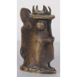 Circle of Elisabeth Frink (1930 - 1993), abstract chess piece, bronze sculpture, signed and dated